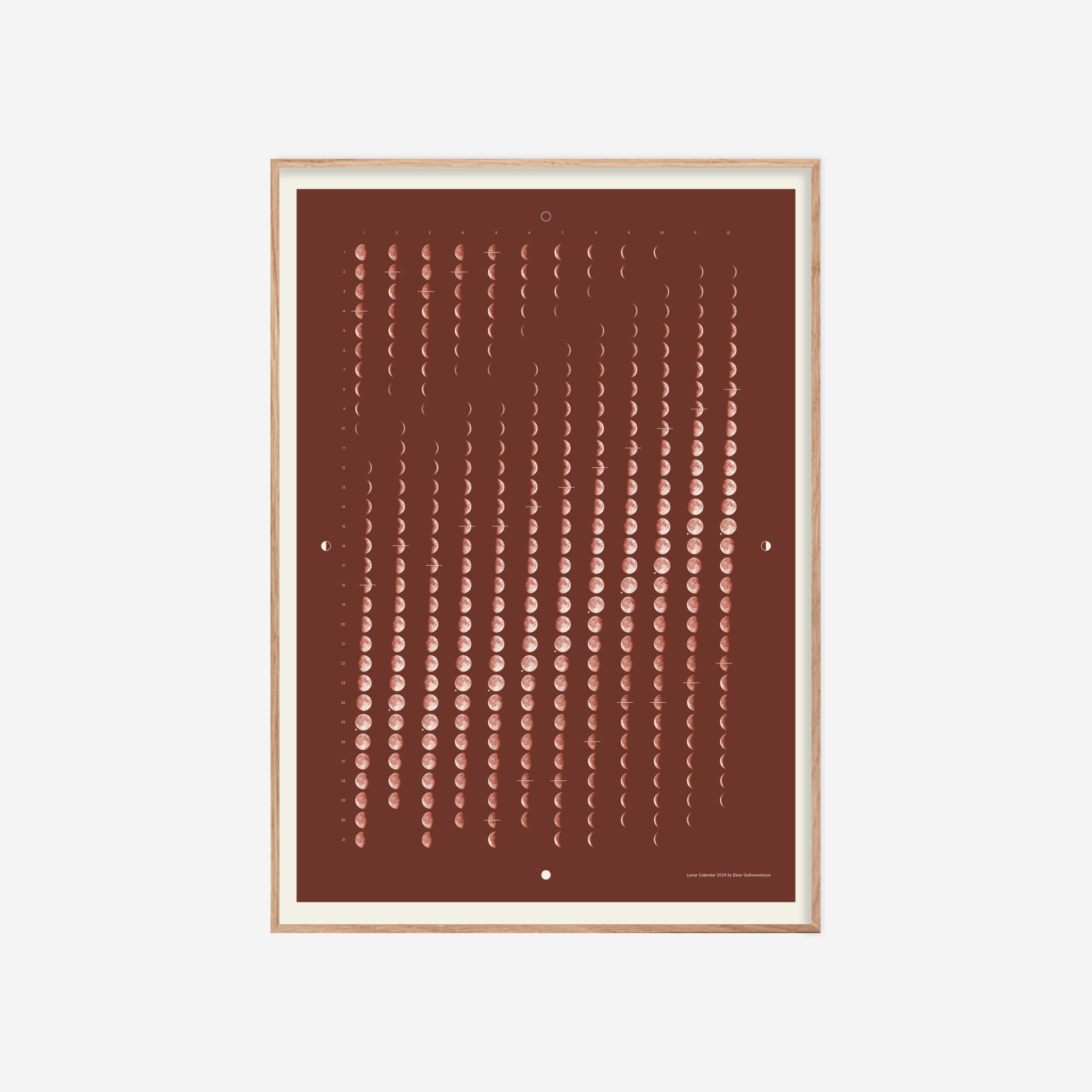 Tungldagatal 2024・Burgundy・50×70 cm